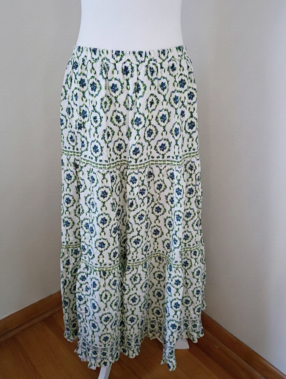 Max Studio Floral Ruffled Maxi Skirt Size XL NWOT